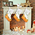 Miniatyrbild 5 av 7: Julstrumpa, personliga julstrumpor 2-pack Pumpa Gul Höst 18 tum Julstrumpor Hängande Ornament Eldstad för Träddekoration