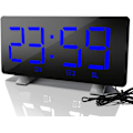 Miniatyrbild 1 av 8: Digital väckarklocka med radio (76,0 MHz-8,0 MHz) 2 larminställningar USB-port för laddning 4 justerbar ljusstyrka Snooze digital klocka för barn Blå