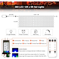 Miniatyrbilde 7 av 7: 360 LED 12ft x 5ft Halloween Net Lights, Connectable Orange Net Lights Outdoor Mesh Lights with Remote, 8 Modes Plug in Orange Halloween Lights