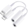 Miniatyrbillede 1 af 5: 2-pak Iphone-hovedtelefonsadapter Lightning til 3,5 mm