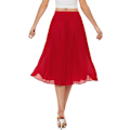 Miniatyrbillede 2 af 5: Kvinde Højtaljet Plisseret Nederdel Chiffon Nederdele til Kvinder Swing Maxi A-Linje