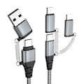 Miniatyrbilde 1 av 5: USB C Multi Hurtiglading Kabel PD 60W 3A Data Synkronisering Nylon Flettet