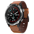 Miniatyrbillede 1 af 4: Til Garmin Descent Mk 2 26mm Læder Stål Spænde Urrem RRI Brown