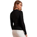 Miniatyrbillede 2 af 5: Dame Leopard Print Cut Out Langærmet Slim Fit T-shirt Toppe