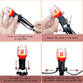 Miniatyrbilde 3 av 7: C9 Halloween Pathway Lights Outdoor, 38Ft Halloween Blood Teardrop Pathway String Lights med 25 C9 Flicker Flame Lights, Halloween Dekorasjon