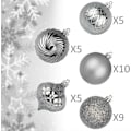 Miniatyrbild 2 av 5: Grå julgranskulor 34 st 2,36 tum julgransdekorationer prydnader för