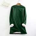 Miniatyrbillede 2 af 7: Stribet Fleece Pullover med Juleprint, Rund Hals, Rund Hals, Pasform Pullover Toppe, Mode Langærmet Træning A-grøn Stor A-grøn Stor