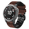 Miniatyrbild 1 av 5: För Garmin Fenix 7x / 6x / 5x Krokodil Textur Silikon Läder Klockarmband UYG Coffee