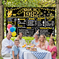 Miniatyrbillede 4 af 5: 41-års fødselsdag sort guld fest dekoration - Tilbage i 1982 banner