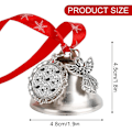 Miniatyrbild 2 av 7: Spindelväv Spöklika spindlar Silverklocka Prydnad Julgransklockor med rött snöre Metall Xmas Hängande dekorationer för semesterfest  Vingklocka