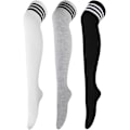 Miniatyrbilde 1 av 5: Over Knee Thigh High Casual Strømper - Striper, 3 Par