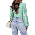 Miniatyrbilde 2 av 5: Womens Mesh Langærmet Skjorter Casual Bluser Tops