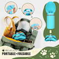 Miniatyrbillede 5 af 5: Drikkedunk til kæledyr med foldeskål - 550 ml bred silikoneåbning | Lækagesikker, kompakt, velegnet til rejser, vandreture (Teal)