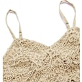 Miniatyrbillede 3 af 5: Kvinders Casual Lace Hæklet Spaghetti Stropper Lynlås Cami Crop Top Camisole Lille