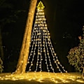 Miniatyrbilde 1 av 9: Juledekorasjon utendørs juletrelys, 320 LED 16,4 fot utendørs fetopperlys [8 moduser og vanntett], med 11\" opplyst juletre