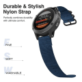 Miniatyrbild 3 av 5: För Garmin Fenix 5 22mm Trefärgad Nylonklockarmband TLY Mazarine