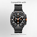 Miniatyrbilde 7 av 7: Rustfritt stål armbånd kompatibelt med   Galaxy Watch Ultra 47mm(2024), Solid Metal Replacement Business Strap med Folding Clasp for Men Black