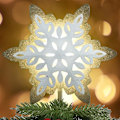 Miniatyrbillede 1 af 5: Snefnug Juletræspynt med LED-lys