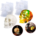 Miniatyrbillede 1 af 5: Skull Resin Molds Silikon, 2 ST 3D Skull Molds