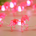 Miniatyrbillede 1 af 8: Enhjørning Gaver Pink String Lights Sød Værelse Dekoration Fe Lys Enhjørning Hest Udendørs Indendørs Batteridrevet String Lights med Fjernbetjening Pink