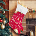 Miniatyrbillede 1 af 7: Jule-Strømpe, Personlige Jule-Strømper Glædelig Jul Gren Rød Bold Fyr 45 cm Store Jule-Strømper Dekorationer Hængende G