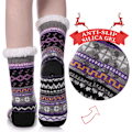 Miniatyrbilde 2 av 5: Kvinners Vinter Super Myk Varm Koselig Fuzzy Snowflake Deer Fleece-lined Med