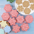 Miniatyrbillede 5 af 5: 8 stk/sæt Cookie Cutters Plast 3D Snowflake Form Pressbar Form
