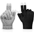 Miniatyrbilde 1 av 5: Vinter touchscreen-votter - Unisex elastiske strikkede tekstvotter