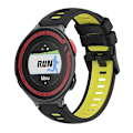 Miniatyrbillede 1 af 5: For Garmin Forerunner 220 To-farvet silikone urrem ZQB Black-Yellow