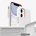 Pikkukuva 3 / 6: Yhteensopiva iPhone 11 -kotelon 6.1 tuuman kanssa, paksuuntava muotoilu nestemäinen silikonipuhelinkotelo (mikrokuituvuorella) iPhone 11 2019:lle, valkoinen valkoinen