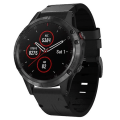 Miniatyrbillede 1 af 5: For Garmin Fenix 5 Plus 22mm Læder Stål Spænde Urrem DPZ Black