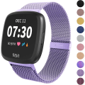 Miniatyrbillede 1 af 5: Metal Justerbar Udskiftningsarmbånd Magnetiske Remme Kompatibel Med Fitbit Versa/versa 2/versa Lite/se, Multi-farve Lavender Small