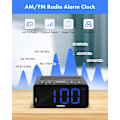 Miniatyrbild 3 av 7: Digital väckarklockradio med AM/FM-radio, flerfärgade 1,4-tums LED-siffror, förinställning, sömntimer och tydlig display med dimmer för sovrummet vid sängen,