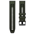 Miniatyrbillede 2 af 5: For Garmin Fenix 7 Quick Release Silikone Læder Rem HTK Army Green