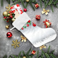 Miniatyrbillede 6 af 7: Jule-Strømpe, Personlige Jule-Strømper 2-pak Merry Snowflake 45,7 cm Jule-Strømper Hængende Ornament Pejs til Trædekoration  1