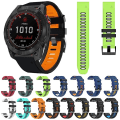 Miniatyrbild 4 av 5: För Garmin Fenix 3 26mm Silikon Sport Tvåfärgad Klockarmband RIB Black-Orange