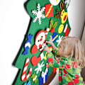 Miniatyrbild 2 av 5: Filt julgran Set 20st Ornament Väggdekor för barn julklapp