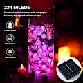 Miniatyrbillede 6 af 7: Globe Solar String Lights 50 LED 23 Ft Vandtæt Udendørs Indendørs Krystalkugler Fe Lys med 8 Tilstande til Hjem Have Terrasse Gård Bryllup