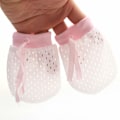 Miniatyrbilde 3 av 5: Pakke med 6 baby mesh-hansker i bomull, kløfrie votter for unisex