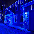 Miniatyrbilde 5 av 6: 2 Pakke Blå Icicle Julelys Utendørs, 19,7 Tommers Meteorskurlys Totalt 20 Rør 720Led Vanntett Plug-in Ferie Utendørslys for