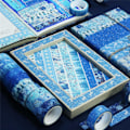 Miniatyrbild 4 av 5: Vinter Washi Tape Set - 10 rullar blå semester Washi Masking Tape