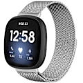 Miniatyrbillede 1 af 5: Til Fitbit Versa 4 / Versa 3 20mm Milanese Magnetisk Metal Split Spænde Urrem EUW Silver