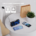 Miniatyrbild 3 av 8: Digital väckarklocka för sovrum, 7\" digitalklocka med dubbla alarm, typ C & USB-laddningsport, nattlampa, fet siffra stor display, 7 blå