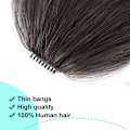 Miniatyrbilde 4 av 5: Clip-in lugg 100% ekte hår extensions medium brun clip på lugg