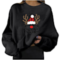 Miniatyrbillede 1 af 5: Løs juleprint sweater Rund hals sweater med sjov grafik