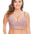 Miniatyrbild 3 av 5: Kvinnors långlinje djup kupa bh plus size spets underwire minimizer bh full
