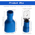 Miniatyrbilde 2 av 5: Terminalsett Isolerte PVC Krympekontakter Flat Connector Blå (100 stk)