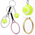 Miniatyrbillede 7 af 9: 15 stk. Tennis Racket Nøglering Mini Volleyball Nøglering Nøgleringe til Tennis Racket Bulk Gaver til Voksne Sports Nøglering til Charm Flocking Miss As