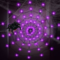 Miniatyrbilde 1 av 8: Halloween-dekorasjoner edderkoppnettlys, 70 LED-edderkoppnettlys for Halloween-dekorasjon innendørs utendørs vanntett, edderkopp LED-lys batteri lilla