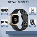 Miniatyrbild 3 av 5: Andningsbar silikonring med dubbla hål med snäppspänne för Fitbit Versa 3/Sense